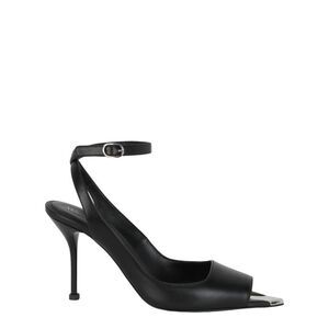 Alexander McQueen Punk Peep Toe Sandals Black Womens